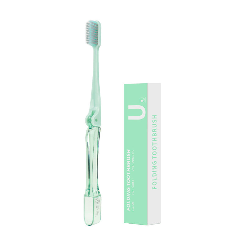 Portable U-shaped Soft Bristled Folding Toothbrush