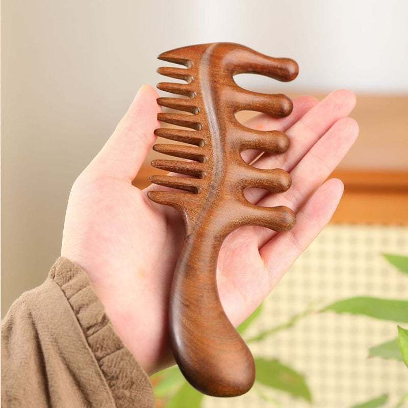 Multi-Functional Wooden Scalp Comb