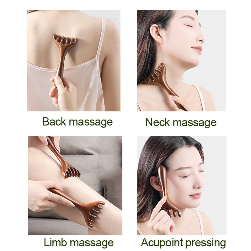 Wooden Meridian Massage Comb