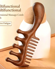 Multi-Functional Wooden Scalp Comb