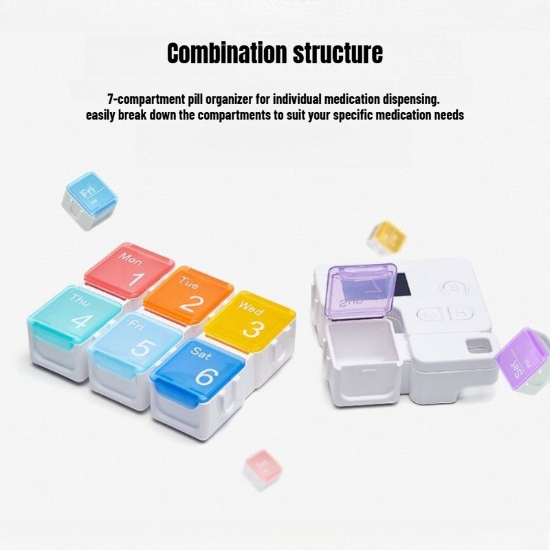 7-Days Pill Organizer Box with Medicine Reminder Alarm