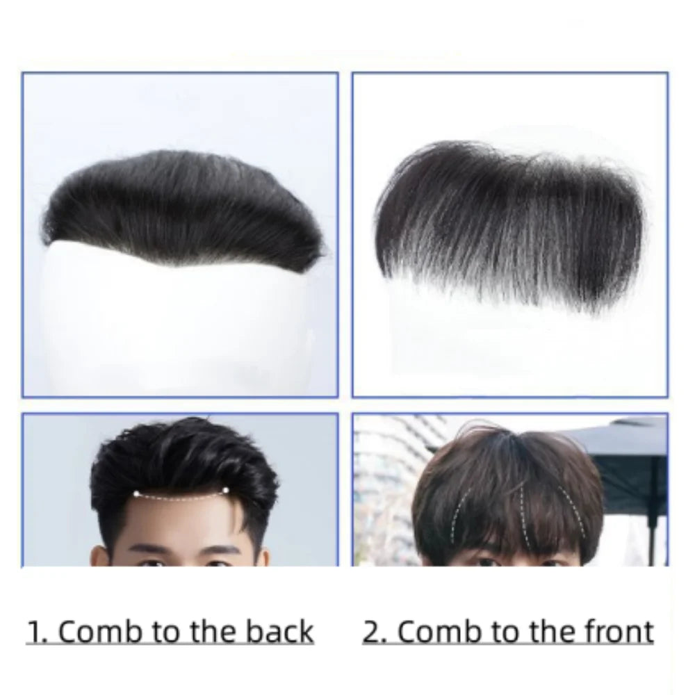Men’s frontal stick-on hairline with natural human hair (Brand – Anemone)