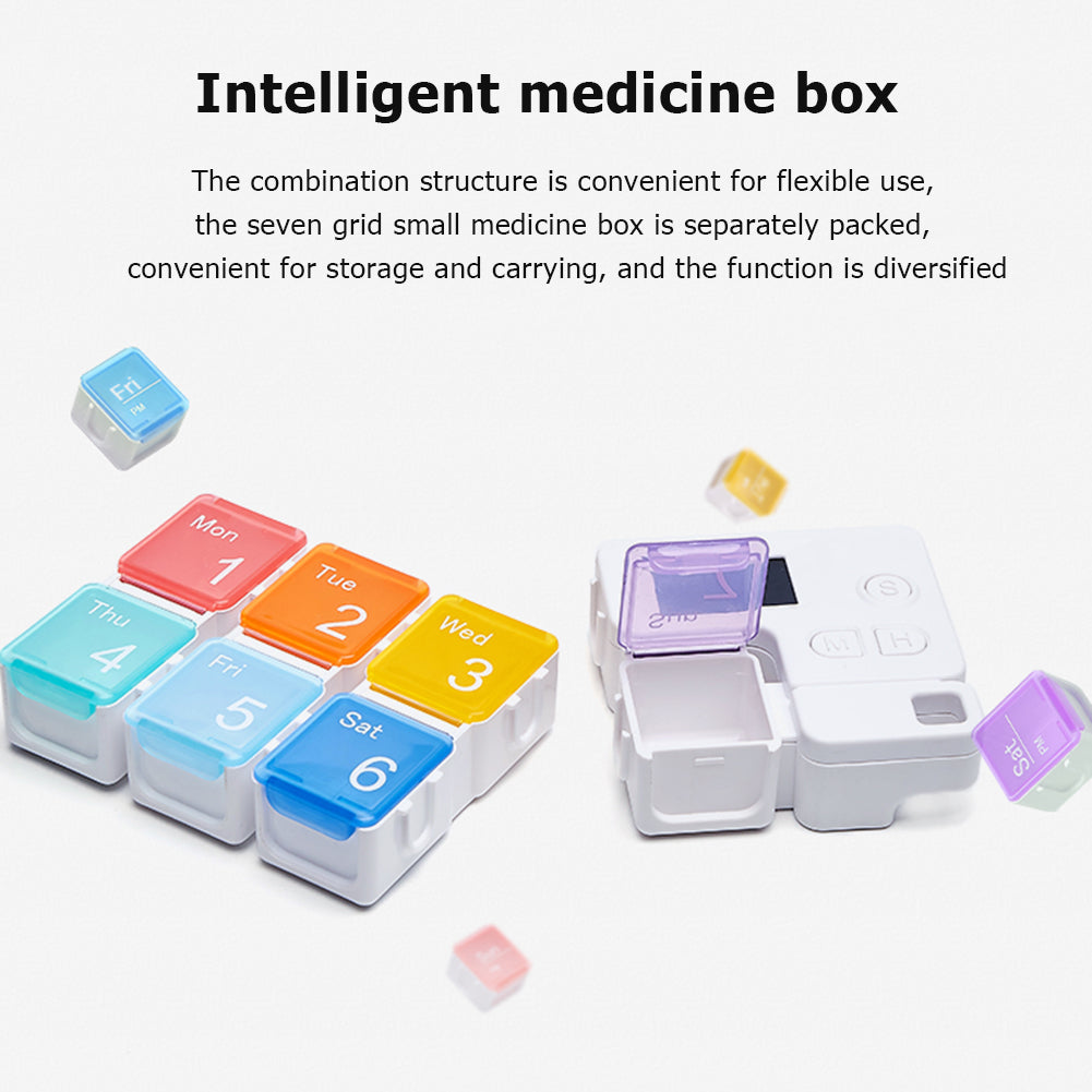 7-Days Pill Organizer Box with Medicine Reminder Alarm
