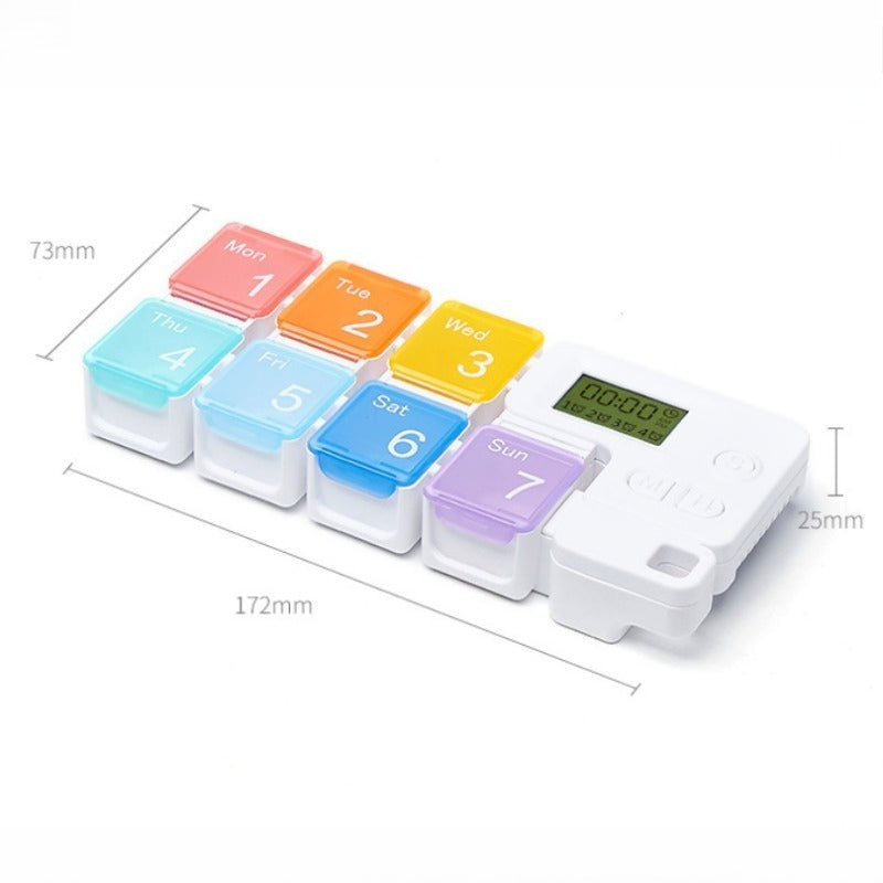 7-Days Pill Organizer Box with Medicine Reminder Alarm