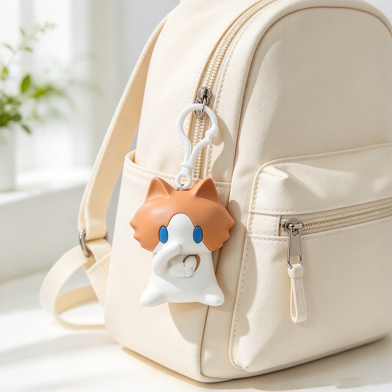 Waving Salary Cat Keychain