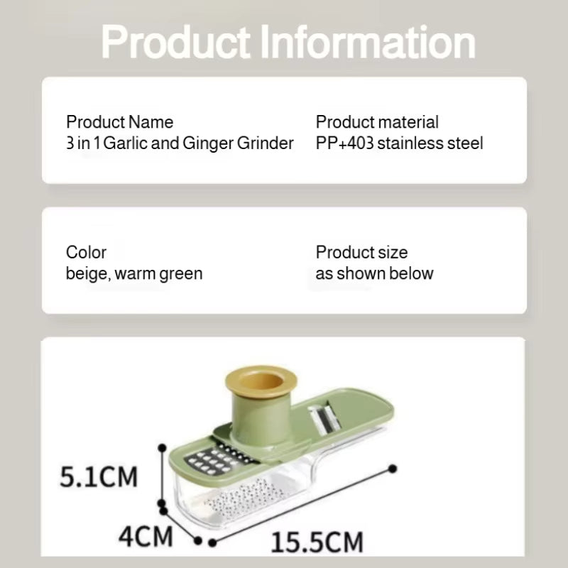 3-in-1 Multifunctional Ginger and Garlic Grinder
