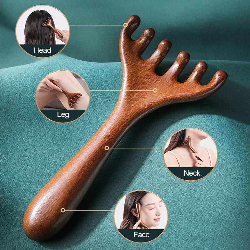 Wooden Meridian Massage Comb