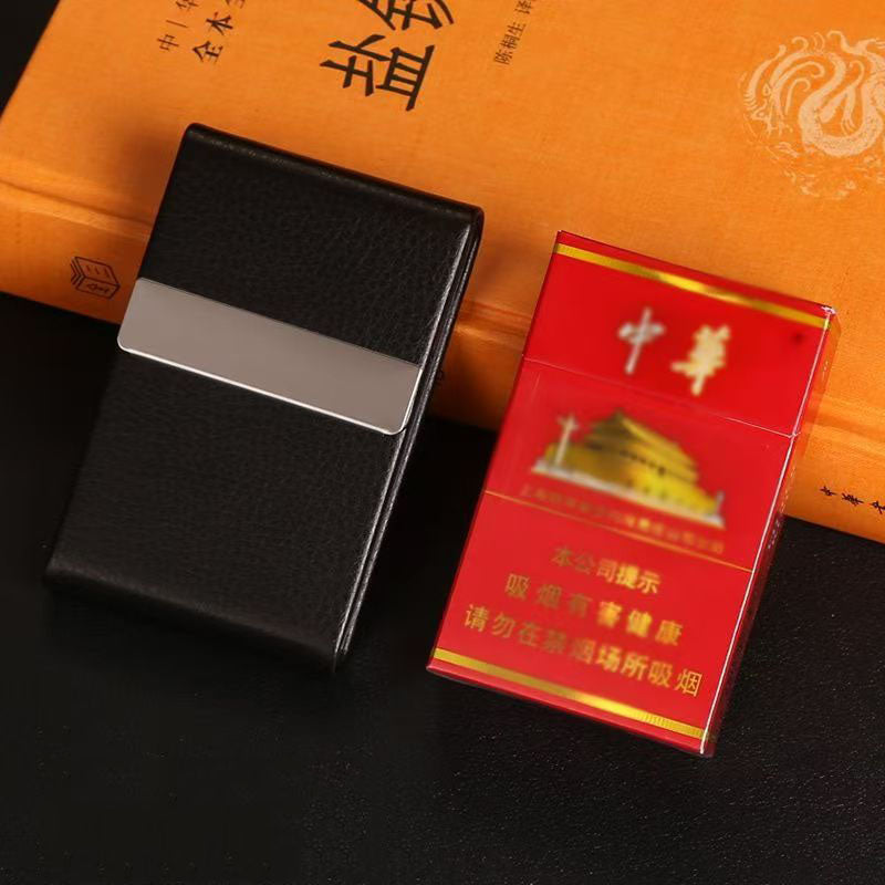 Leather Aluminum Metal Business Card Holder For Men's