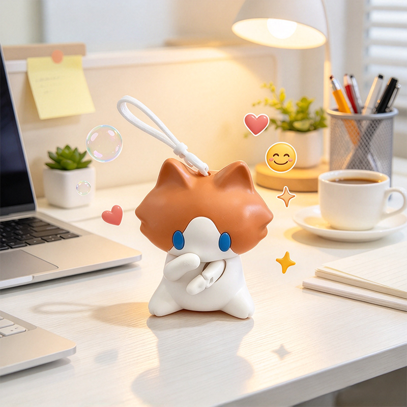 Waving Salary Cat Keychain