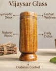 Vijaysar Wooden Glass 🌿 – Natural Sugar Balance Tumbler 🩺✨