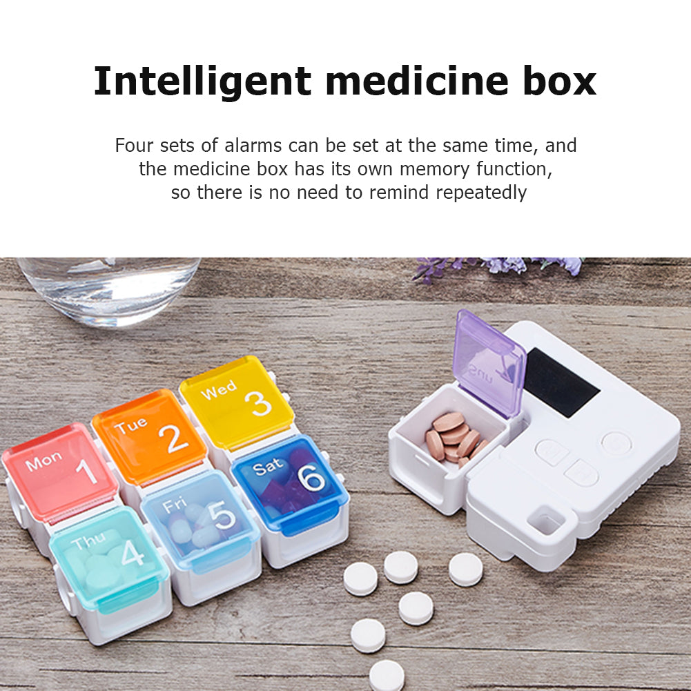 7-Days Pill Organizer Box with Medicine Reminder Alarm
