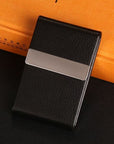 Leather Aluminum Metal Business Card Holder For Men's