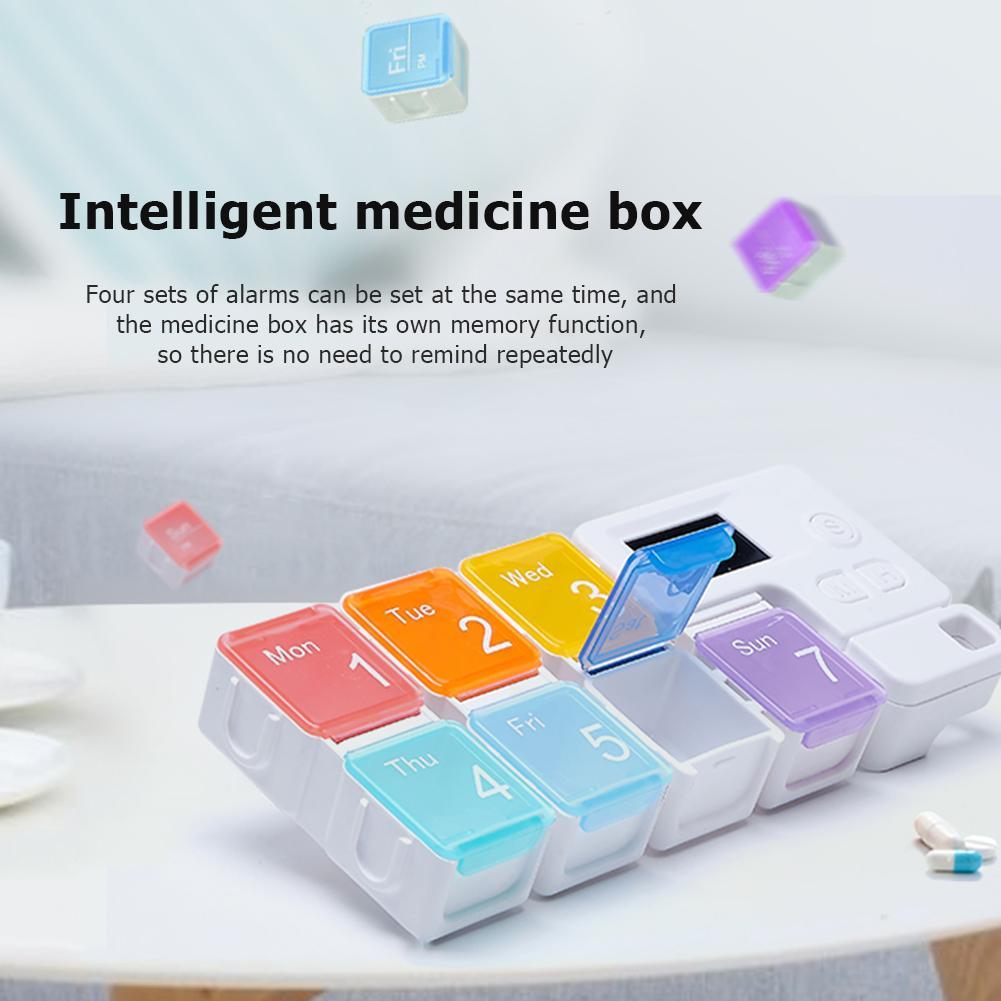7-Days Pill Organizer Box with Medicine Reminder Alarm