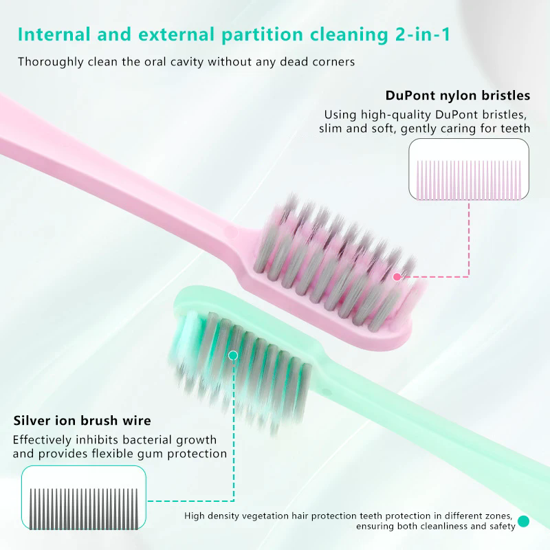 Portable U-shaped Soft Bristled Folding Toothbrush