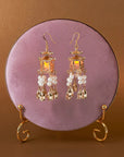 Traditional Lantern Pearl Tassel Earrings