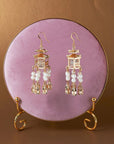Traditional Lantern Pearl Tassel Earrings