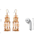 Traditional Lantern Pearl Tassel Earrings