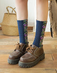 Winter Anti Fungal + Anti Rash Embroidered Floral Socks