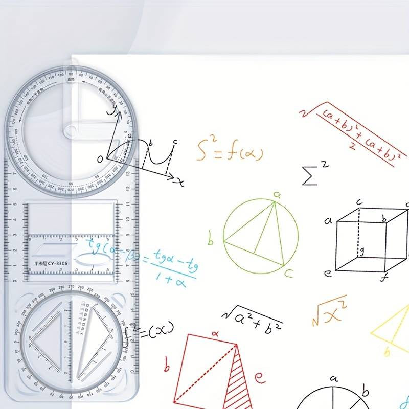Multifunctional Geometric Plastic Ruler📐