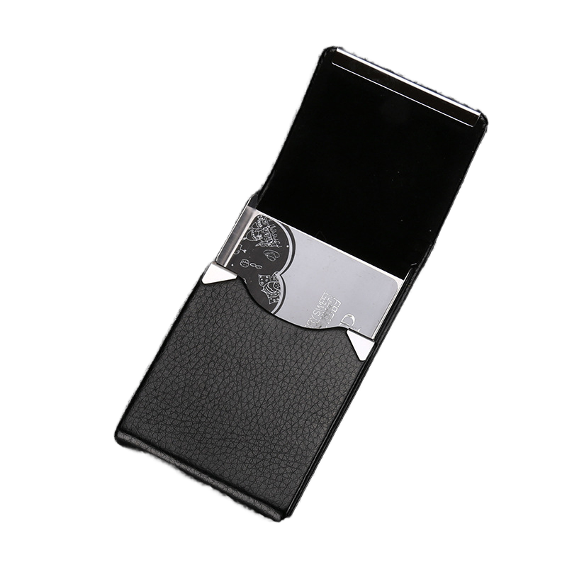 Leather Aluminum Metal Business Card Holder For Men's