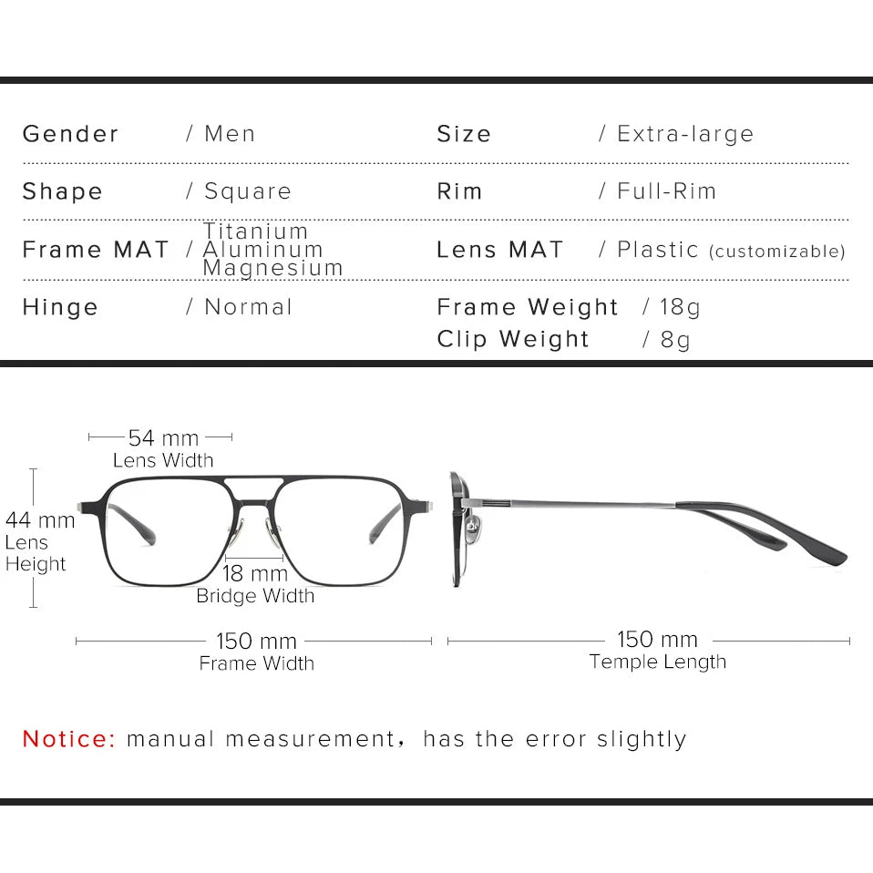 2 in 1 Polarized Magnetic Clips Optical Glasses ( Aluminum Body )