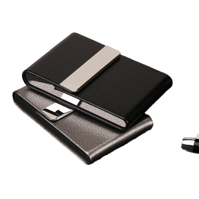 Leather Aluminum Metal Business Card Holder For Men's