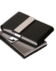 Leather Aluminum Metal Business Card Holder For Men's