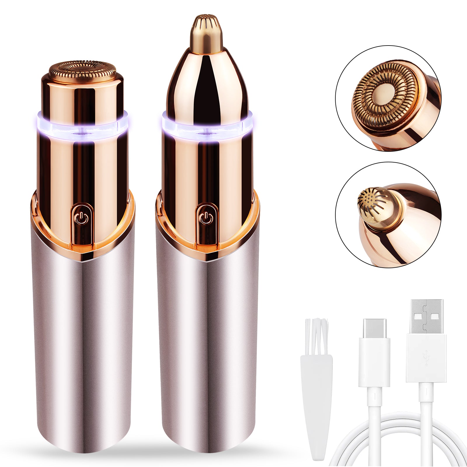 Rechargeable 2 in 1 Eyebrow Trimmer and Face Shavers for Women