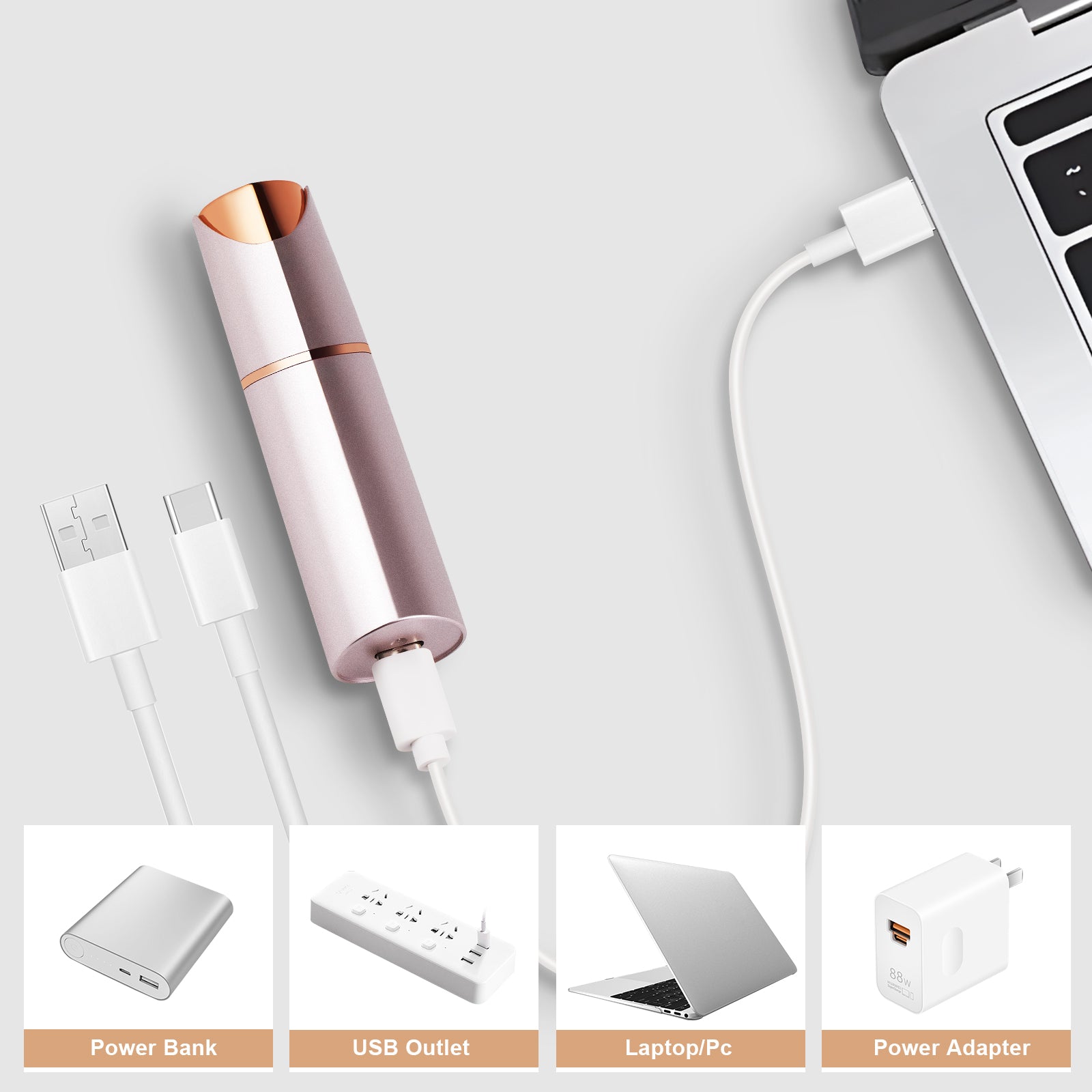 Rechargeable 2 in 1 Eyebrow Trimmer and Face Shavers for Women