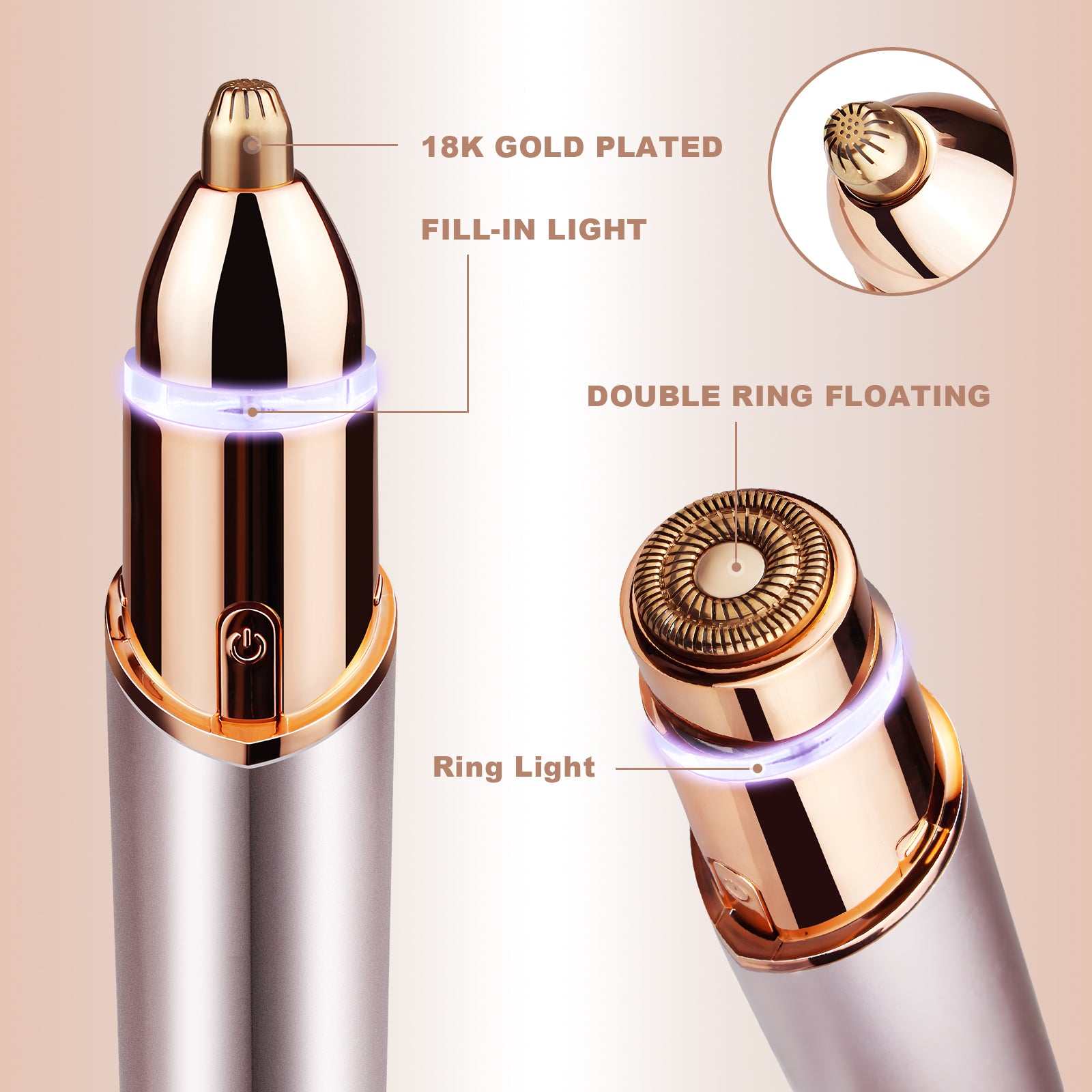 Rechargeable 2 in 1 Eyebrow Trimmer and Face Shavers for Women