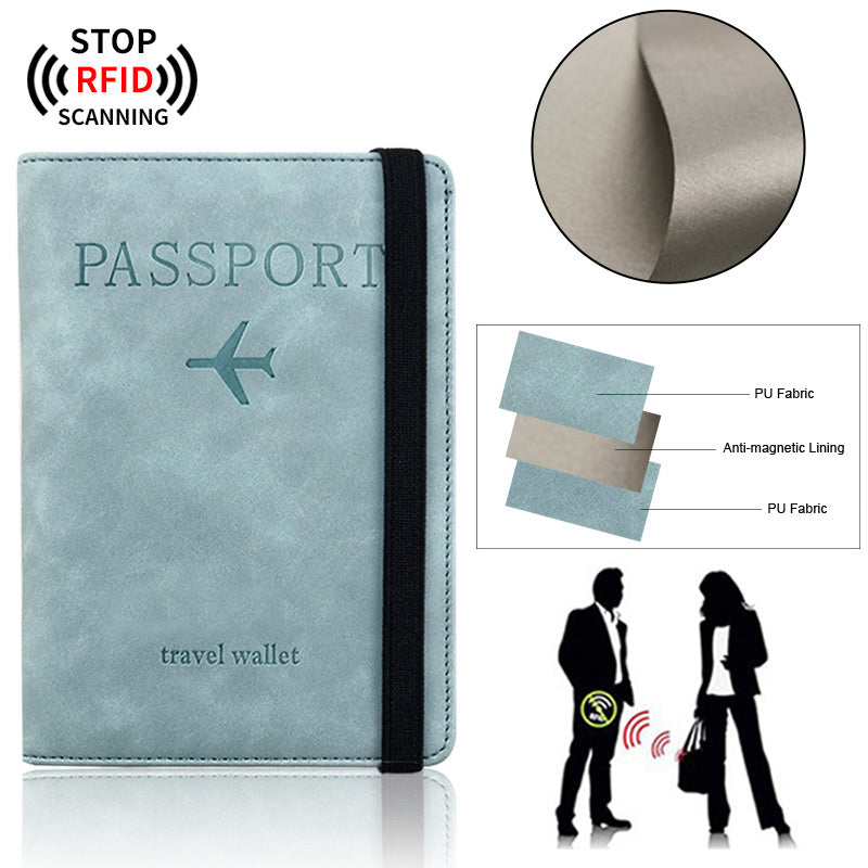 Genuine Leather Travel Passport Holder Wallet