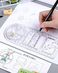 Multifunctional Geometric Plastic Ruler📐