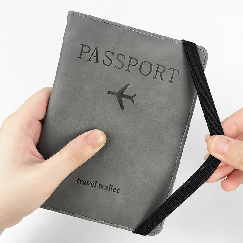Genuine Leather Travel Passport Holder Wallet