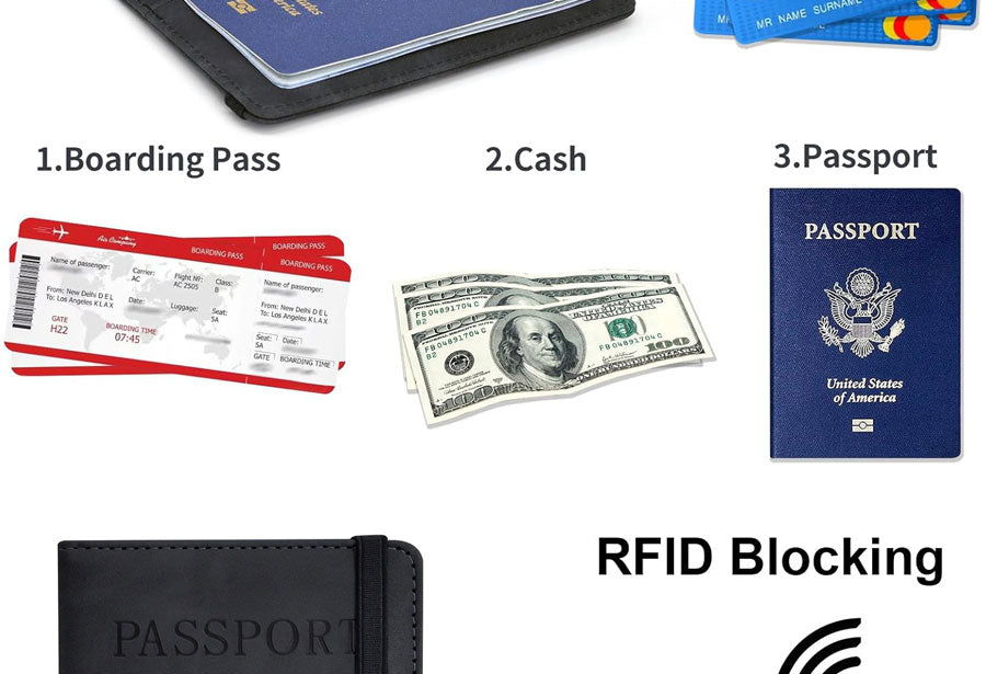 Genuine Leather Travel Passport Holder Wallet