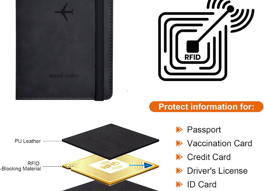 Genuine Leather Travel Passport Holder Wallet