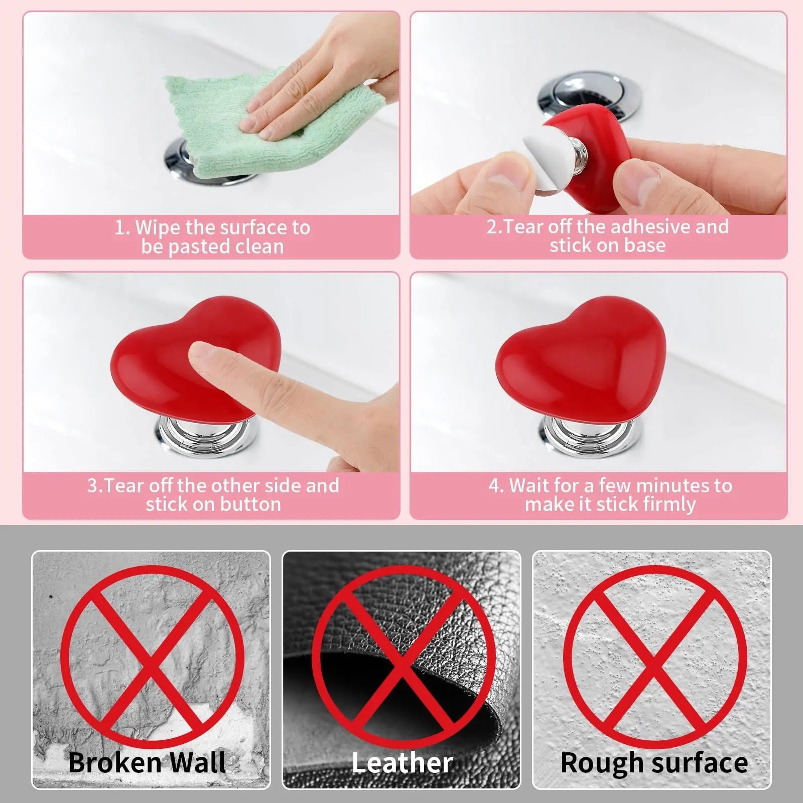 HEART SHAPED TOILET PRESS (PACK OF 3)