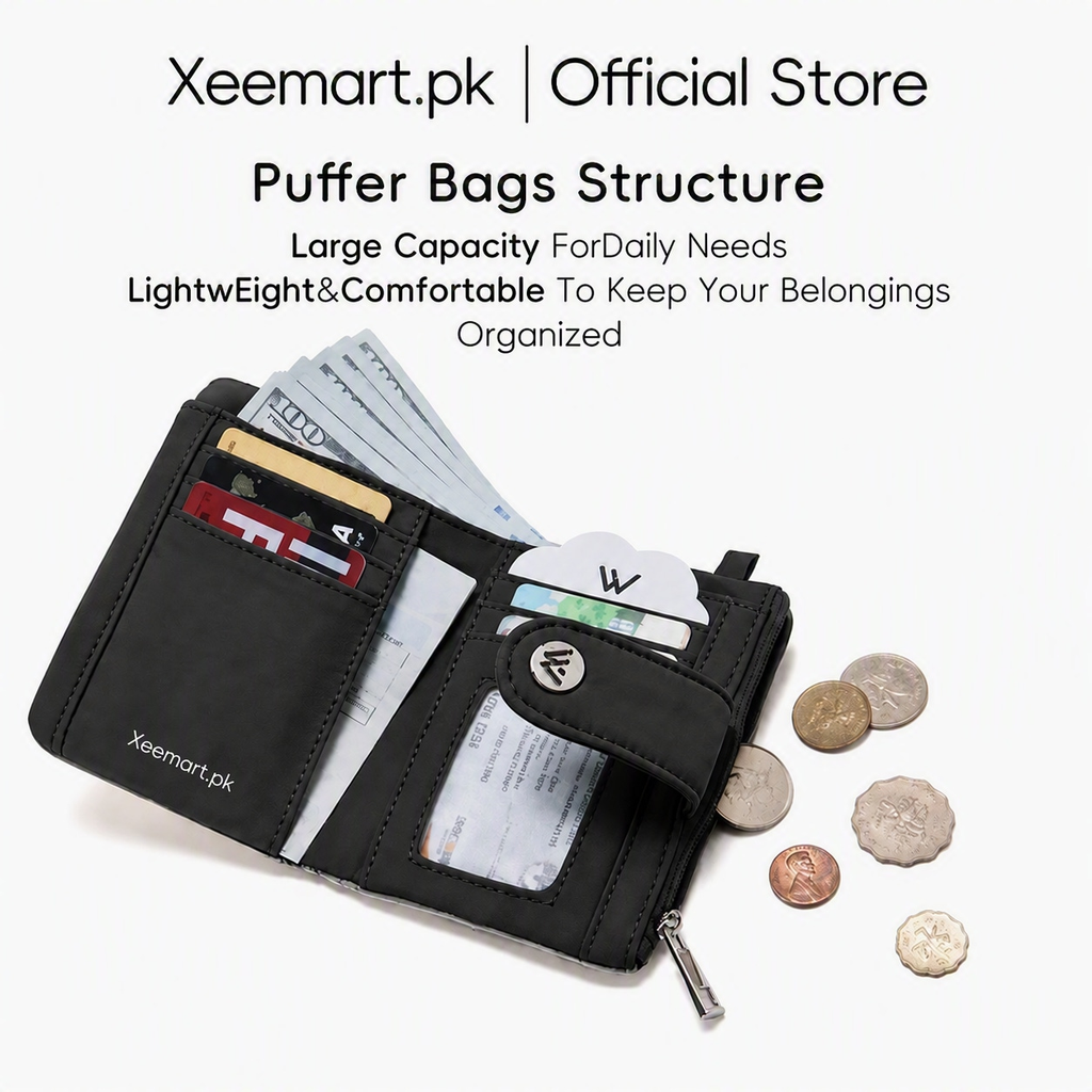 Puffer wallet RFID Card Holder