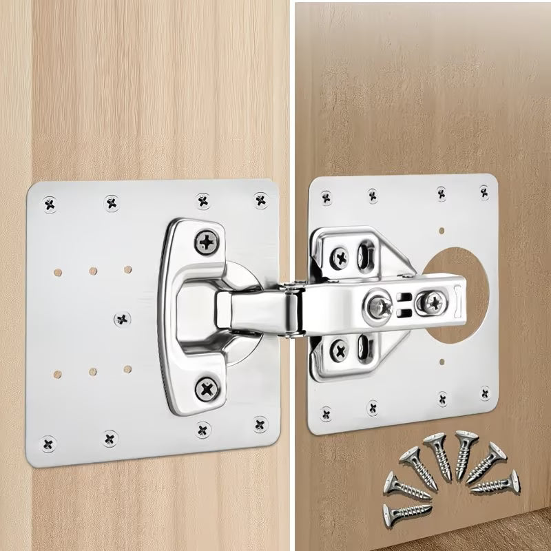 Heavy Duty Hinge Repair Plate with Screws for Cabinet Door &amp; Wardrobe -🔥 Summer Sale