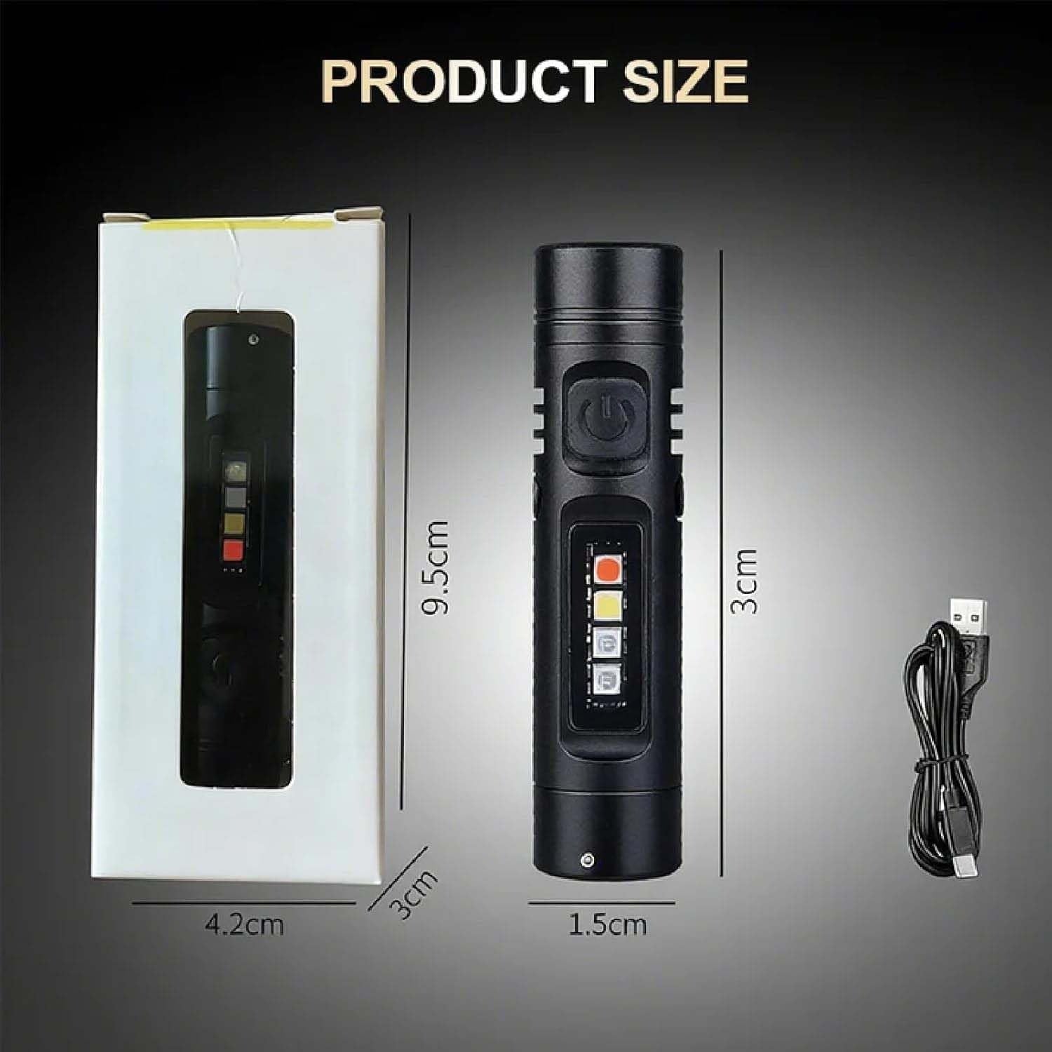 Multifunctional Mini Flashlight Keychain Made of Aluminum Alloy