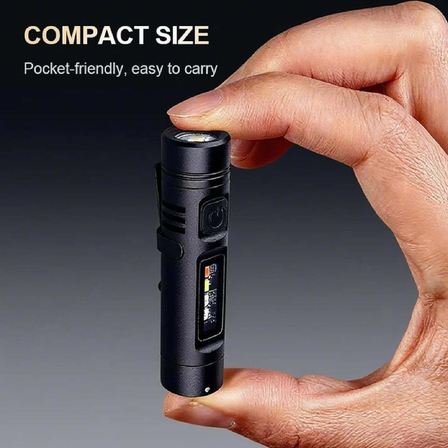 Multifunctional Mini Flashlight Keychain Made of Aluminum Alloy