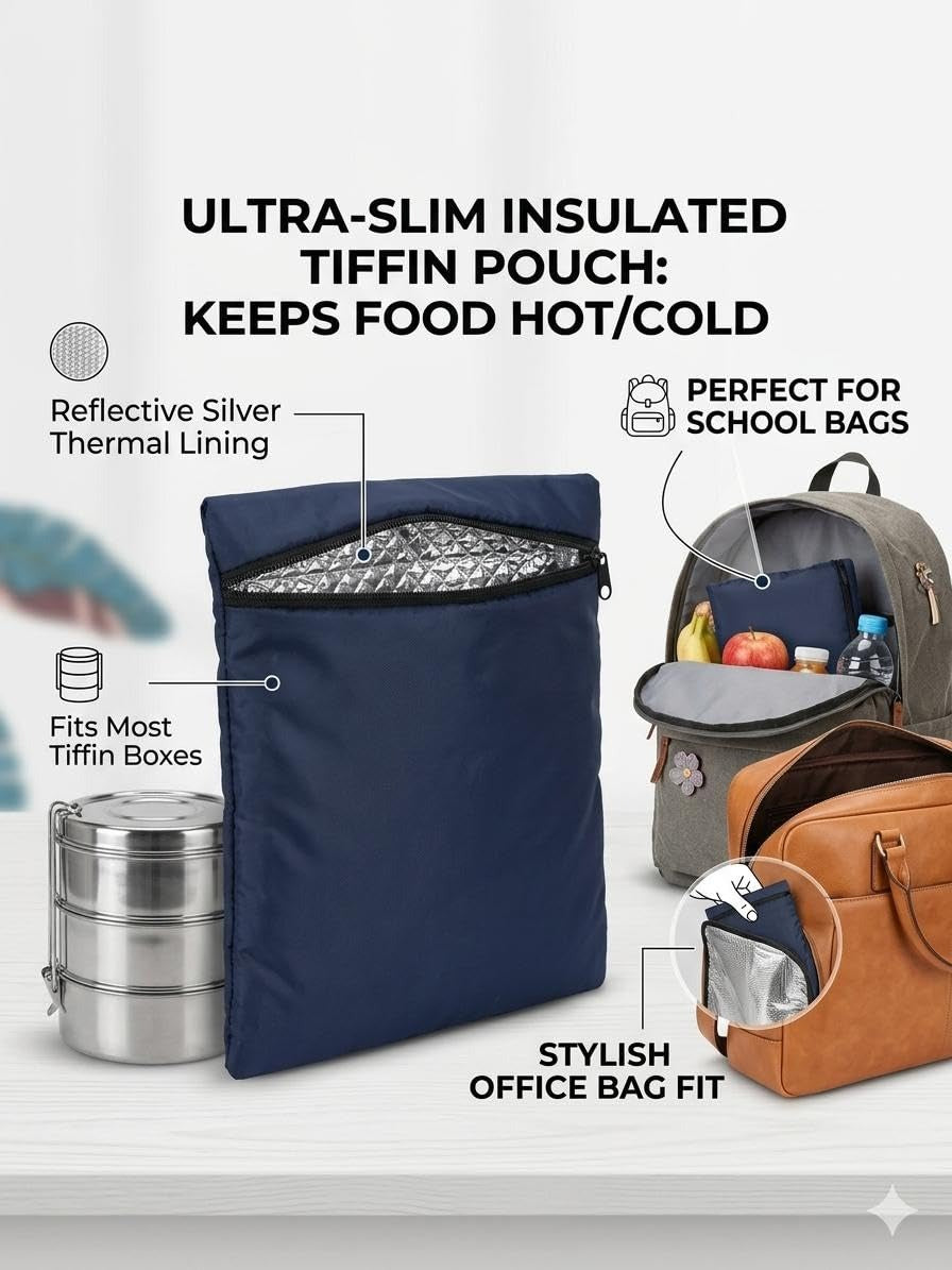 Portable Insulated Lunch Pouch for Tiffin Box