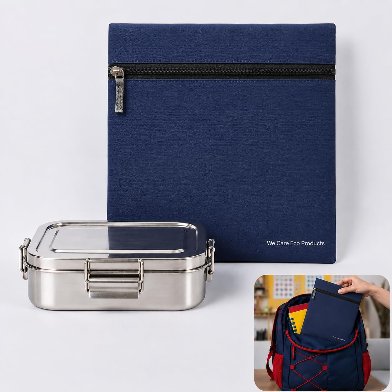 Portable Insulated Lunch Pouch for Tiffin Box