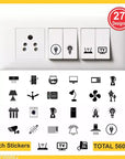 Switch Sticker For for Electric Board Appliances- Pack of 10 With 300 Different Elements
