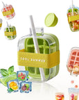 Portable 2 in 1 Silicone Ice Cube Mold Bottle