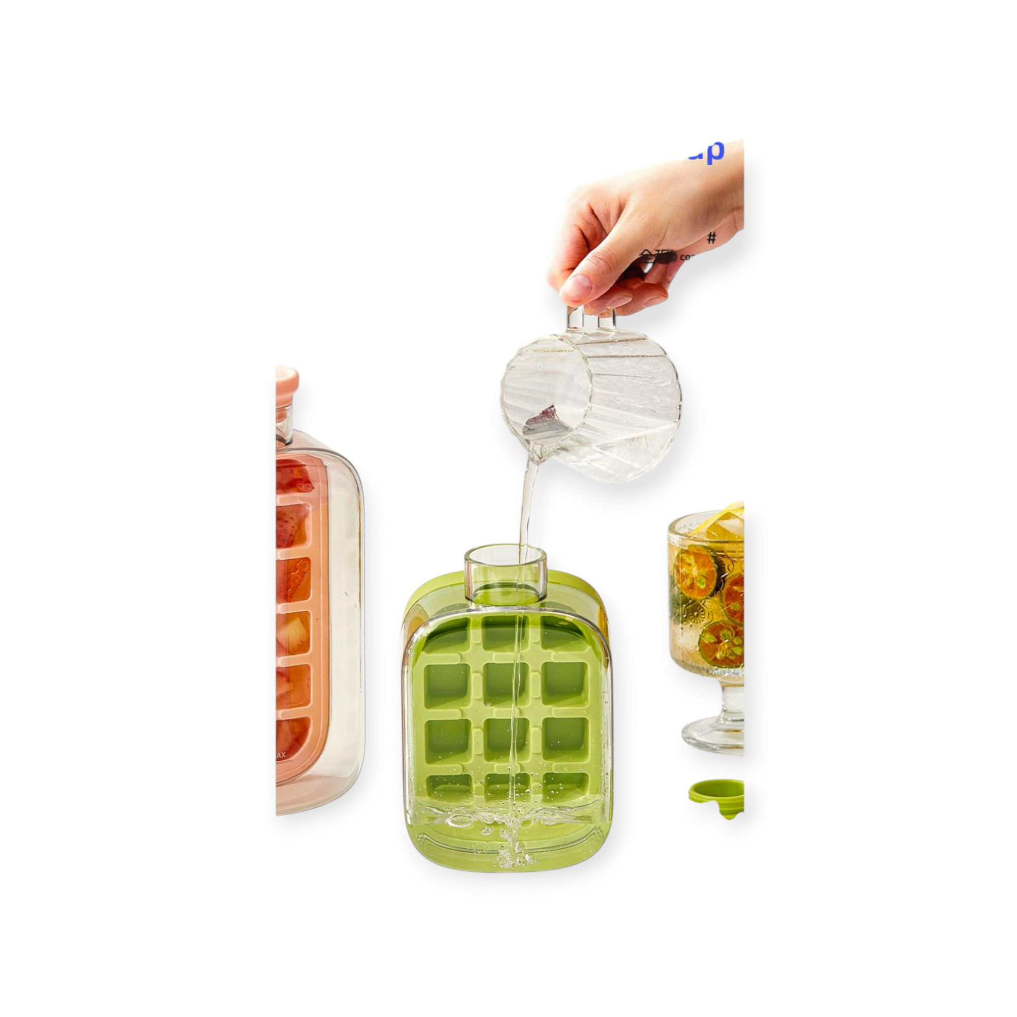 Portable 2 in 1 Silicone Ice Cube Mold Bottle