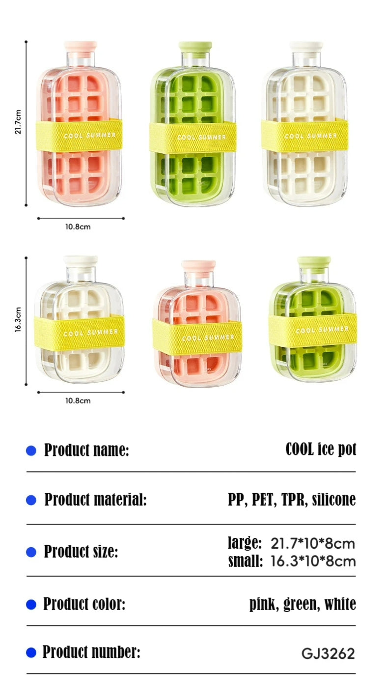 Portable 2 in 1 Silicone Ice Cube Mold Bottle