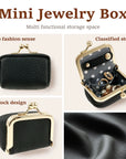 Portable Vintage-Inspired Genuine Leather Jewelry Case