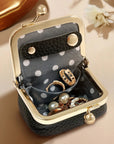 Portable Vintage-Inspired Genuine Leather Jewelry Case