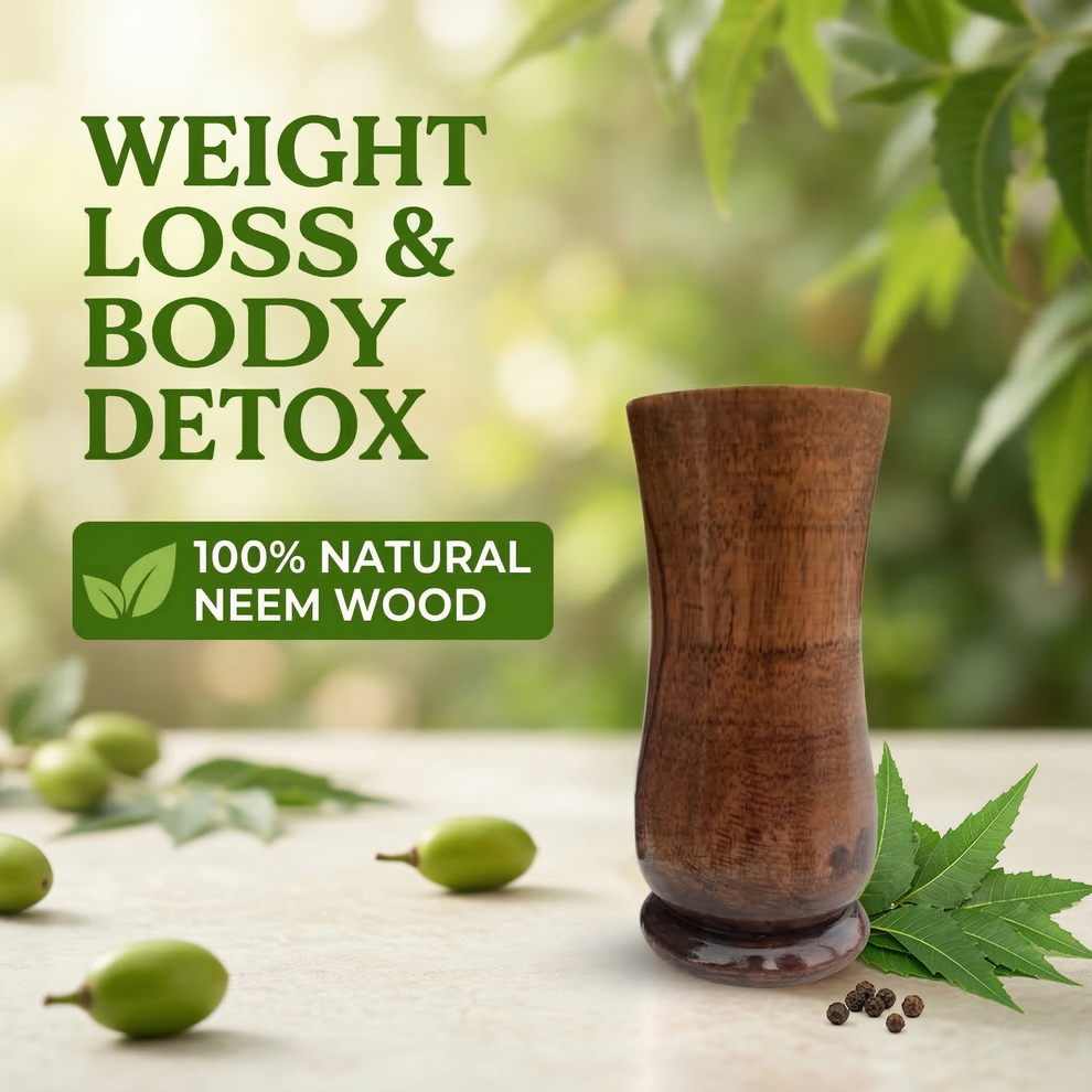 Neem Wooden Glass — Natural Weight Loss &amp; Body Detox