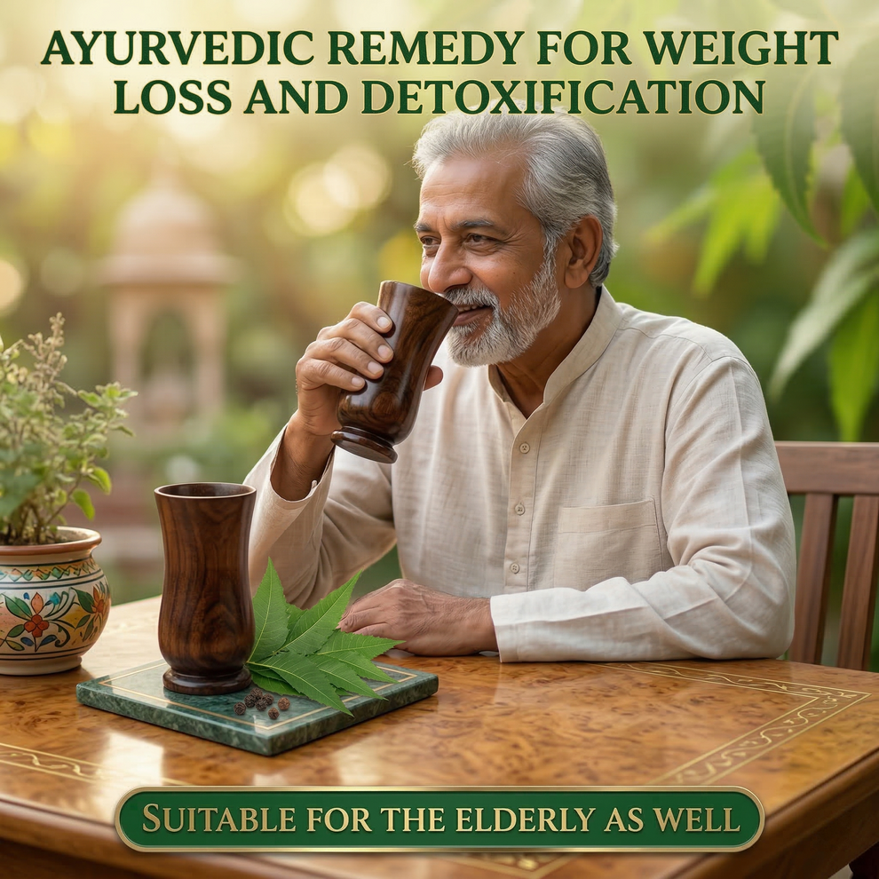 Neem Wooden Glass — Natural Weight Loss &amp; Body Detox